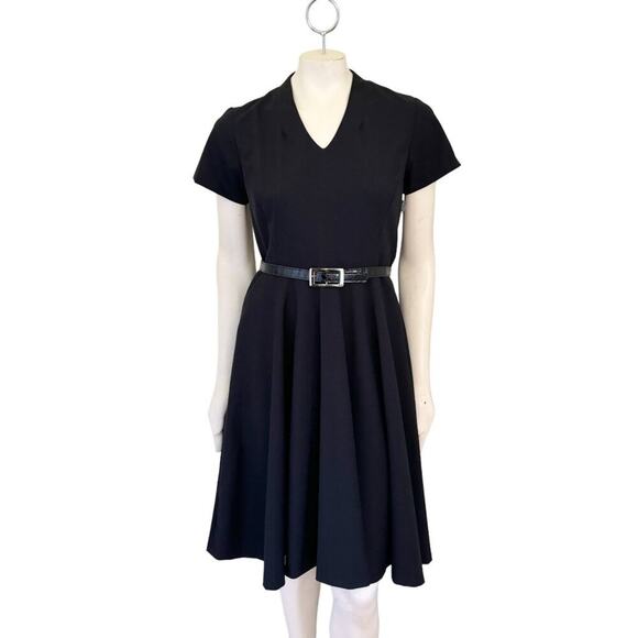 NWT VTG PENDLETON Wool Midi Dress in Black  Short sleeve A-line Belted  SZ 8P - Picture 11 of 11